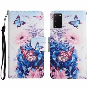 For Samsung Galaxy S20+ Painted Pattern Horizontal Flip Leather Case with Holder & Card Slot & Wallet(Purple Butterfly)