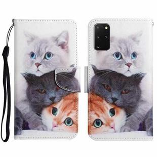 For Samsung Galaxy S20+ Painted Pattern Horizontal Flip Leather Case with Holder & Card Slot & Wallet(Three Cats)