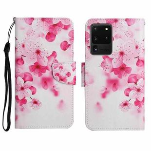 For Samsung Galaxy S20 Ultra Painted Pattern Horizontal Flip Leather Case with Holder & Card Slot & Wallet(Red Flower)
