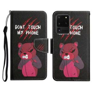 For Samsung Galaxy S20 Ultra Painted Pattern Horizontal Flip Leather Case with Holder & Card Slot & Wallet(Red Bear)