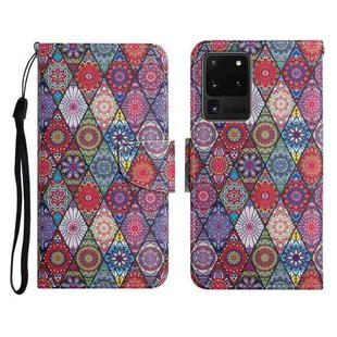 For Samsung Galaxy S20 Ultra Painted Pattern Horizontal Flip Leather Case with Holder & Card Slot & Wallet(Rhombus Kaleidoscope)