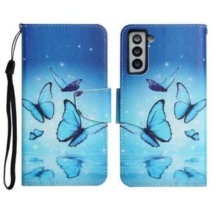 For Samsung Galaxy S21 FE 5G Painted Pattern Horizontal Flip Leather Case with Holder & Card Slot & Wallet(Flying Butterfly)