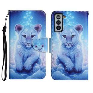 For Samsung Galaxy S21+ 5G Painted Pattern Horizontal Flip Leather Case with Holder & Card Slot & Wallet(Little Leopard)