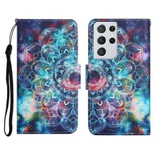 For Samsung Galaxy S21 Ultra 5G Painted Pattern Horizontal Flip Leather Case with Holder & Card Slot & Wallet(Starry Mandala)
