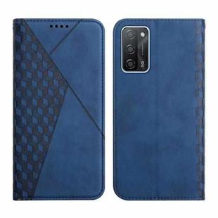 For OPPO A16s / A16 / A54s / A53s 5G / A55 5G Diamond Pattern Splicing Skin Feel Magnetic Horizontal Flip Leather Case with Card Slots & Holder & Wallet(Blue)