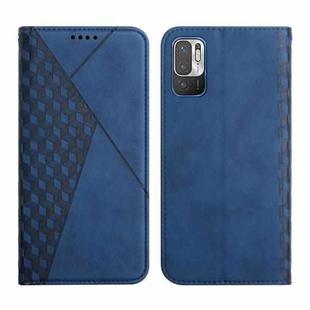 For Xiaomi Redmi Note 10 5G / Note 10T 5G / Poco M3 Pro 5G Diamond Pattern Splicing Skin Feel Magnetic Horizontal Flip Leather Case with Card Slots & Holder & Wallet(Blue)