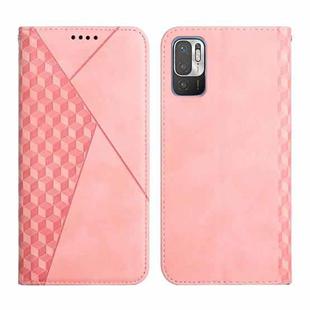 For Xiaomi Redmi Note 10 5G / Note 10T 5G / Poco M3 Pro 5G Diamond Pattern Splicing Skin Feel Magnetic Horizontal Flip Leather Case with Card Slots & Holder & Wallet(Rose Gold)