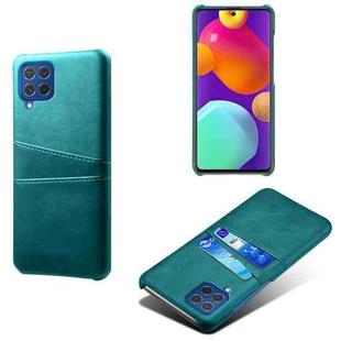 For Samsung Galaxy M62 Calf Texture PC + PU Leather Back Cover Shockproof Case with Dual Card Slots(Green)