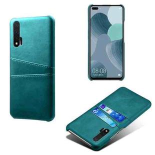 For Huawei nova 6 Calf Texture PC + PU Leather Back Cover Shockproof Case with Dual Card Slots(Green)