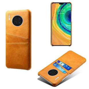 For Huawei Mate 30 Calf Texture PC + PU Leather Back Cover Shockproof Case with Dual Card Slots(Orange)