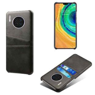 For Huawei Mate 30 Calf Texture PC + PU Leather Back Cover Shockproof Case with Dual Card Slots(Black)