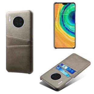 For Huawei Mate 30 Calf Texture PC + PU Leather Back Cover Shockproof Case with Dual Card Slots(Grey)