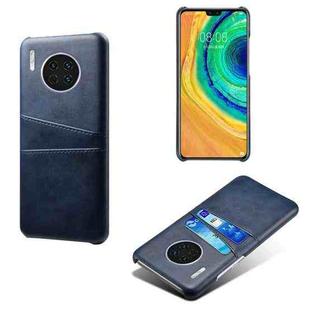 For Huawei Mate 30 Calf Texture PC + PU Leather Back Cover Shockproof Case with Dual Card Slots(Blue)