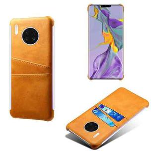 For Huawei Mate 30 Pro Calf Texture PC + PU Leather Back Cover Shockproof Case with Dual Card Slots(Orange)