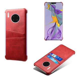 For Huawei Mate 30 Pro Calf Texture PC + PU Leather Back Cover Shockproof Case with Dual Card Slots(Red)