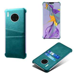 For Huawei Mate 30 Pro Calf Texture PC + PU Leather Back Cover Shockproof Case with Dual Card Slots(Green)