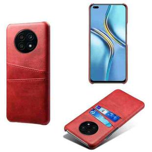 For Huawei nova 8i Calf Texture PC + PU Leather Back Cover Shockproof Case with Dual Card Slots(Red)