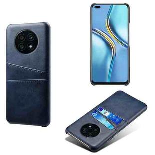 For Huawei nova 8i Calf Texture PC + PU Leather Back Cover Shockproof Case with Dual Card Slots(Blue)