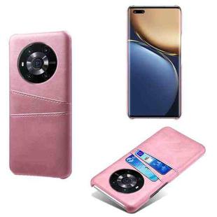 For Honor Magic3 Calf Texture PC + PU Leather Back Cover Shockproof Case with Dual Card Slots(Pink)