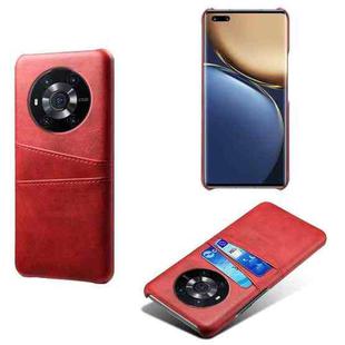 For Honor Magic3 Calf Texture PC + PU Leather Back Cover Shockproof Case with Dual Card Slots(Red)