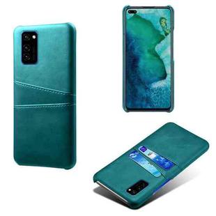 For Honor V30 Pro Calf Texture PC + PU Leather Back Cover Shockproof Case with Dual Card Slots(Green)