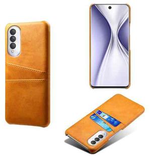For Honor X20 SE Calf Texture PC + PU Leather Back Cover Shockproof Case with Dual Card Slots(Orange)