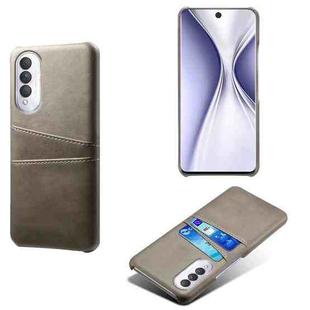 For Honor X20 SE Calf Texture PC + PU Leather Back Cover Shockproof Case with Dual Card Slots(Grey)