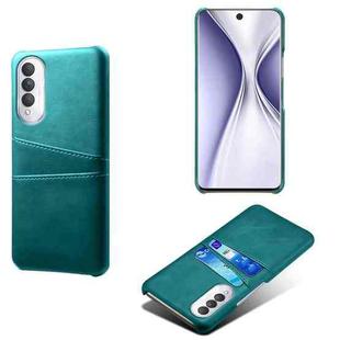 For Honor X20 SE Calf Texture PC + PU Leather Back Cover Shockproof Case with Dual Card Slots(Green)