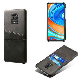 For Xiaomi Redmi Note 9 Pro Calf Texture PC + PU Leather Back Cover Shockproof Case with Dual Card Slots(Black)