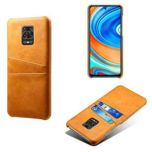 For Xiaomi Redmi Note 9S Calf Texture PC + PU Leather Back Cover Shockproof Case with Dual Card Slots(Orange)