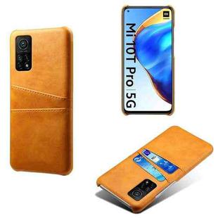 For Xiaomi Mi 10T Pro 5G Calf Texture PC + PU Leather Back Cover Shockproof Case with Dual Card Slots(Orange)