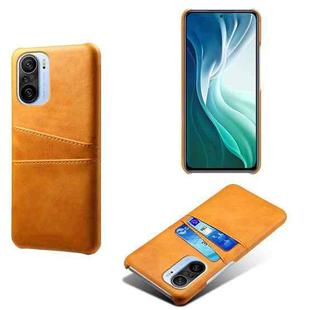 For Xiaomi Mi 11i 5G Calf Texture PC + PU Leather Back Cover Shockproof Case with Dual Card Slots(Orange)