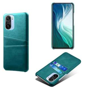 For Xiaomi Mi 11i 5G Calf Texture PC + PU Leather Back Cover Shockproof Case with Dual Card Slots(Green)