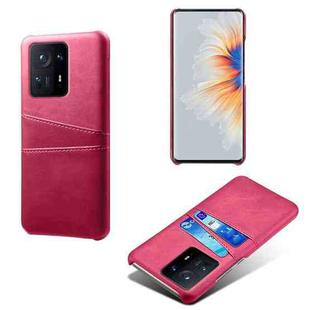 For Xiaomi Mi Mix 4 5G Calf Texture PC + PU Leather Back Cover Shockproof Case with Dual Card Slots(Rose Red)