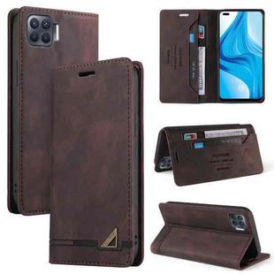 For OPPO F17 Pro Skin Feel Anti-theft Brush Horizontal Flip Leather Case with Holder & Card Slots & Wallet(Brown)