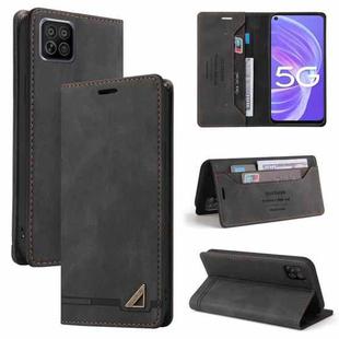 For OPPO A72 5G Skin Feel Anti-theft Brush Horizontal Flip Leather Case with Holder & Card Slots & Wallet(Black)