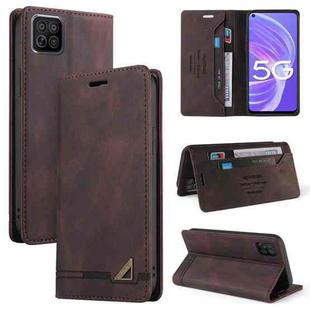 For OPPO A72 5G Skin Feel Anti-theft Brush Horizontal Flip Leather Case with Holder & Card Slots & Wallet(Brown)
