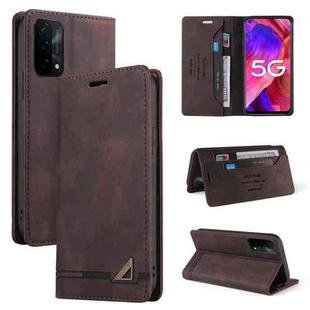 For OPPO A93 5G Skin Feel Anti-theft Brush Horizontal Flip Leather Case with Holder & Card Slots & Wallet(Brown)