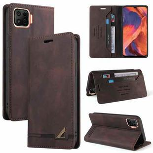 For OPPO F17 Skin Feel Anti-theft Brush Horizontal Flip Leather Case with Holder & Card Slots & Wallet(Brown)