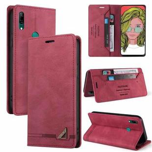 For Huawei P Smart Z Skin Feel Anti-theft Brush Horizontal Flip Leather Case with Holder & Card Slots & Wallet(Wine Red)