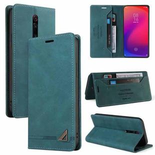 For Xiaomi Redmi K20 Skin Feel Anti-theft Brush Horizontal Flip Leather Case with Holder & Card Slots & Wallet(Blue)