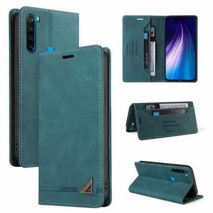 For Xiaomi Redmi Note 8 Skin Feel Anti-theft Brush Horizontal Flip Leather Case with Holder & Card Slots & Wallet(Blue)