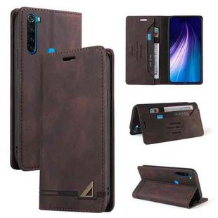 For Xiaomi Redmi Note 8 Skin Feel Anti-theft Brush Horizontal Flip Leather Case with Holder & Card Slots & Wallet(Brown)