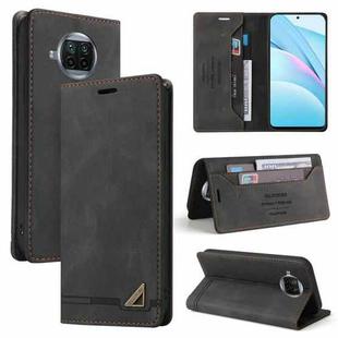 For Xiaomi Mi 10T Lite 5G Skin Feel Anti-theft Brush Horizontal Flip Leather Case with Holder & Card Slots & Wallet(Black)