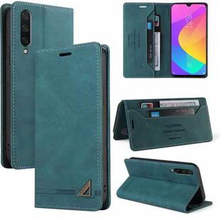 For Xiaomi Mi CC9 / Mi 9 Lite Skin Feel Anti-theft Brush Horizontal Flip Leather Case with Holder & Card Slots & Wallet(Blue)
