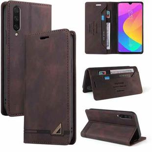 For Xiaomi Mi CC9 / Mi 9 Lite Skin Feel Anti-theft Brush Horizontal Flip Leather Case with Holder & Card Slots & Wallet(Brown)