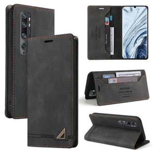 For Xiaomi Mi CC9 Pro Skin Feel Anti-theft Brush Horizontal Flip Leather Case with Holder & Card Slots & Wallet(Black)