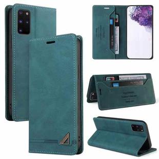 For Samsung Galaxy S20+ Skin Feel Anti-theft Brush Horizontal Flip Leather Case with Holder & Card Slots & Wallet(Blue)