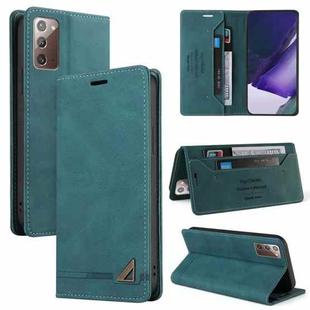 For Samsung Galaxy Note20 Skin Feel Anti-theft Brush Horizontal Flip Leather Case with Holder & Card Slots & Wallet(Blue)