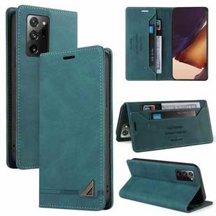 For Samsung Galaxy Note20 Ultra Skin Feel Anti-theft Brush Horizontal Flip Leather Case with Holder & Card Slots & Wallet(Blue)